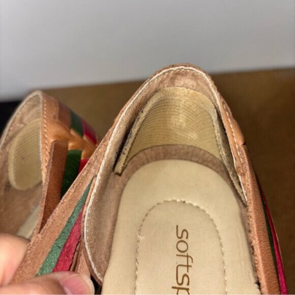 Softspots Multicolor Leather Flats 9W Shoes Bohemian Casual - Picture 5 of 9